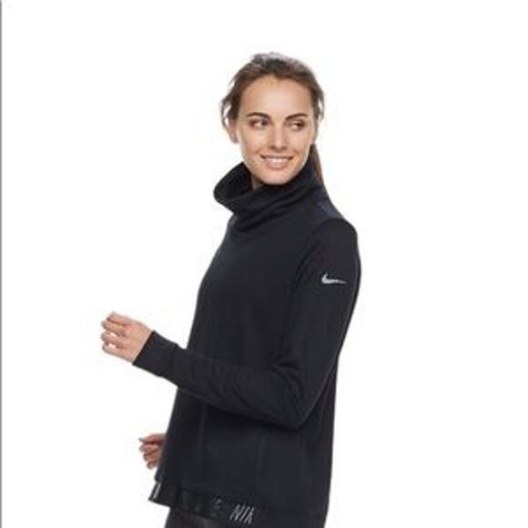 Nike Dri Fit Black Sweatshirt size small Funnel Neck - Picture 2 of 8